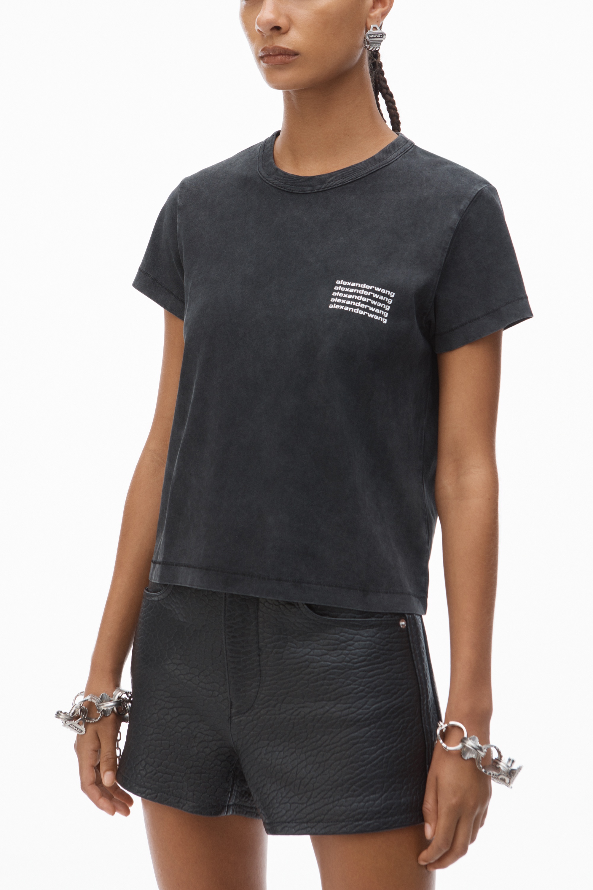 SHRUNKEN TEE IN ACID WASH JERSEY - 3