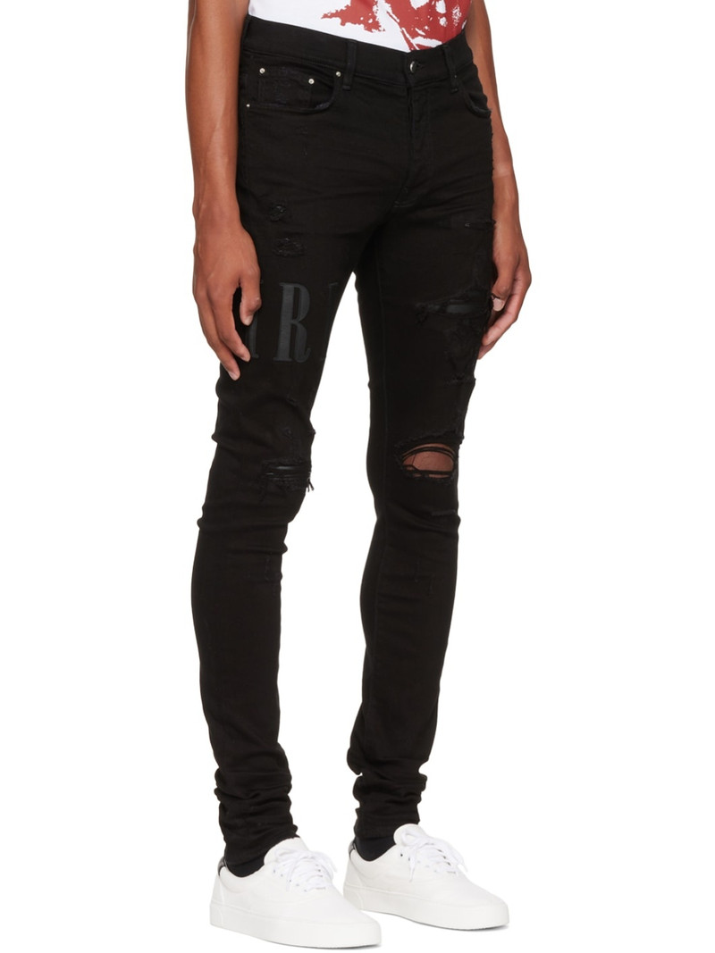 AMIRI Black Leather Core Jeans outlook