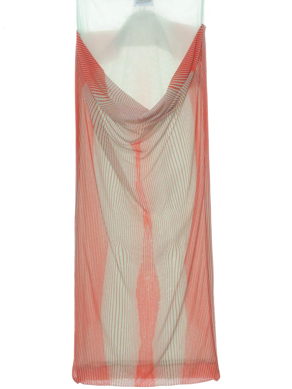 JEAN PAUL GAULTIER - Women Draped Pinstripe Body Morphing Long Skirt - 5