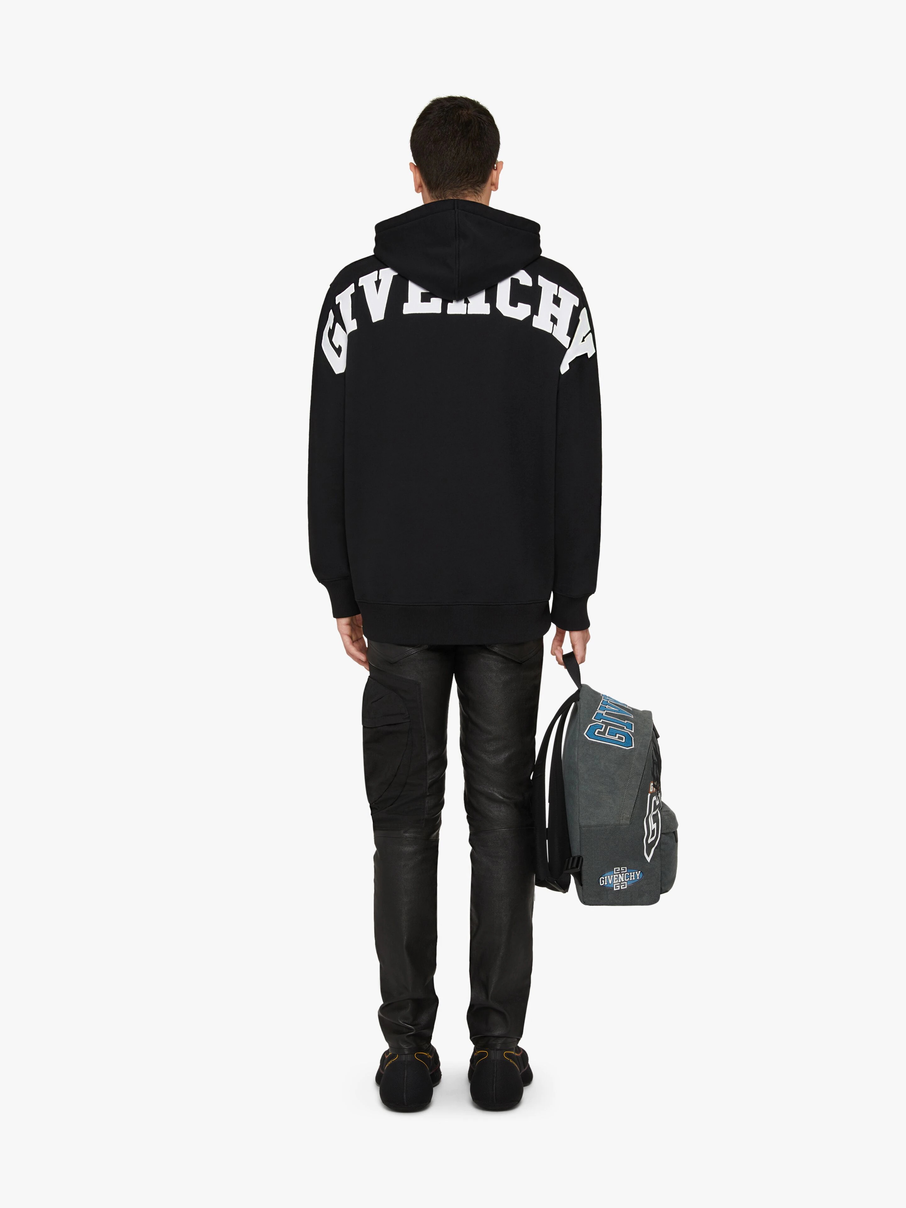 SLIM FIT HOODIE IN EMBROIDERED FELPA - 4