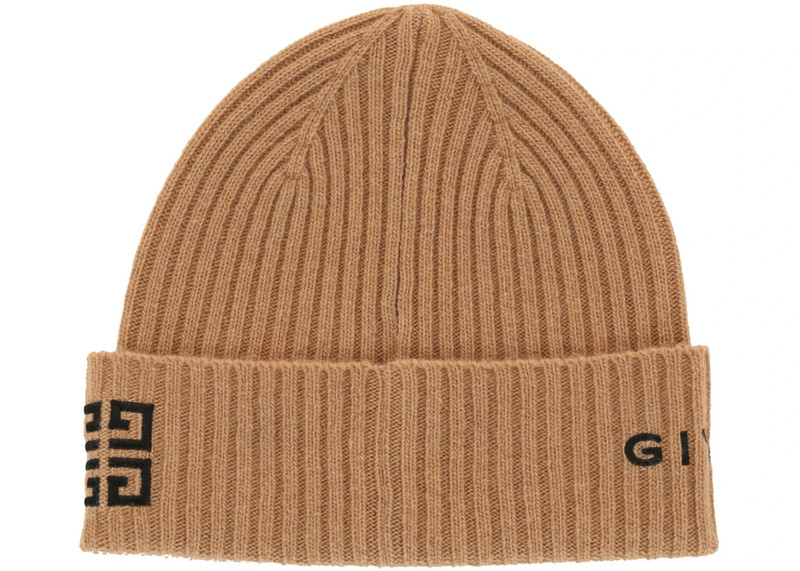 Givenchy Givenchy Ribbed 4G Wool Blend Beanie Desert Black outlook