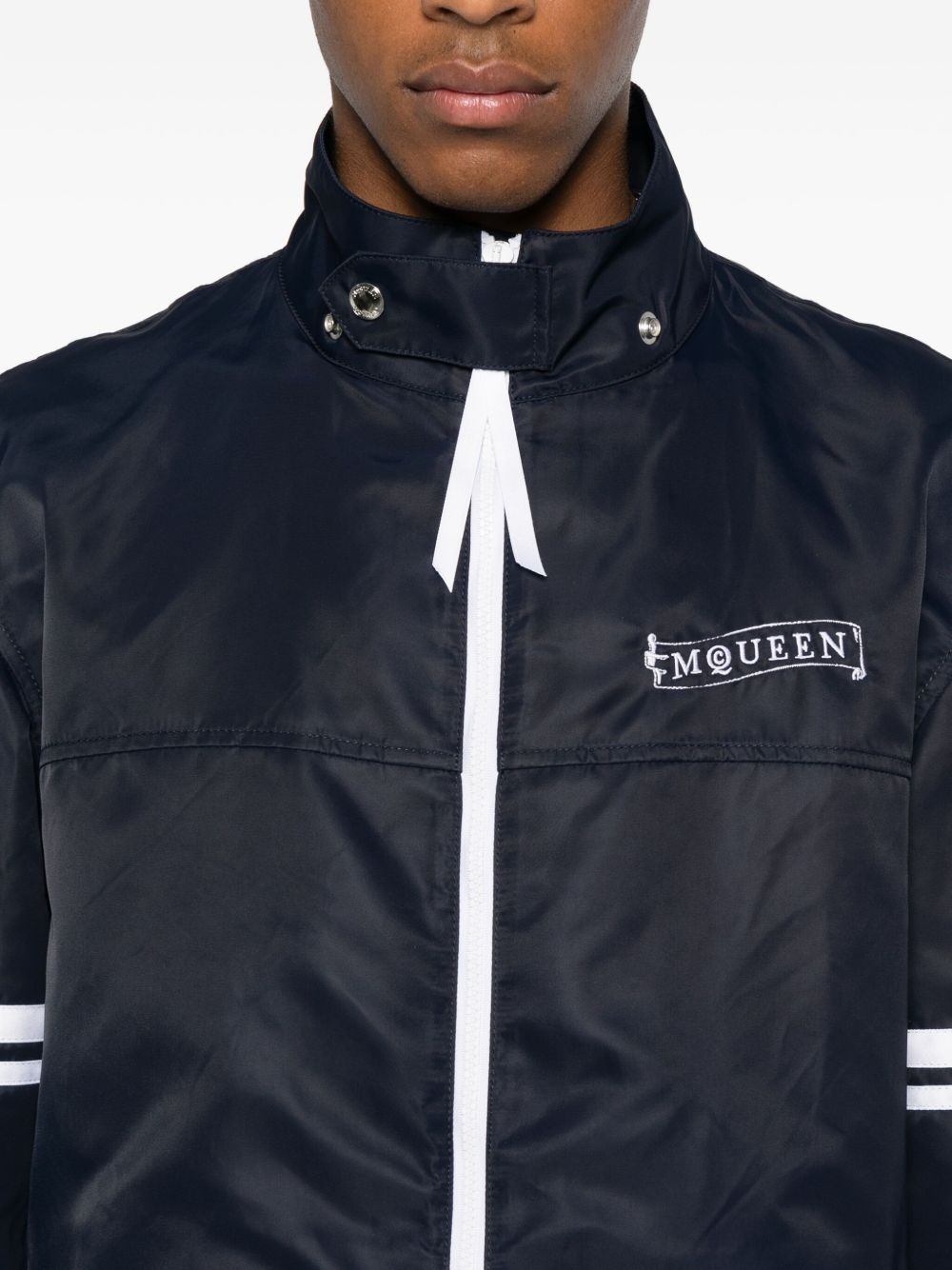 hooded stripe-detail jacket - 6