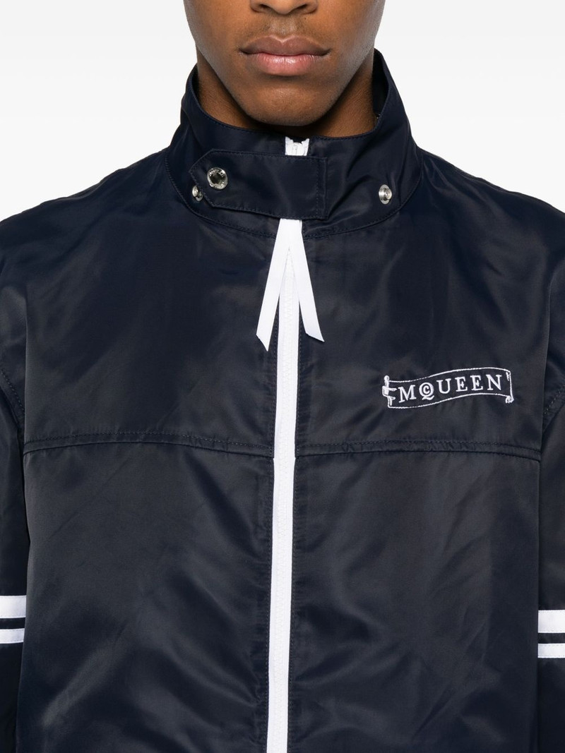 hooded stripe-detail jacket 6