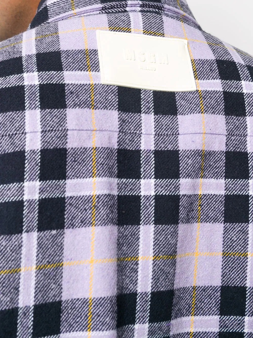 logo patch checked shirt - 5