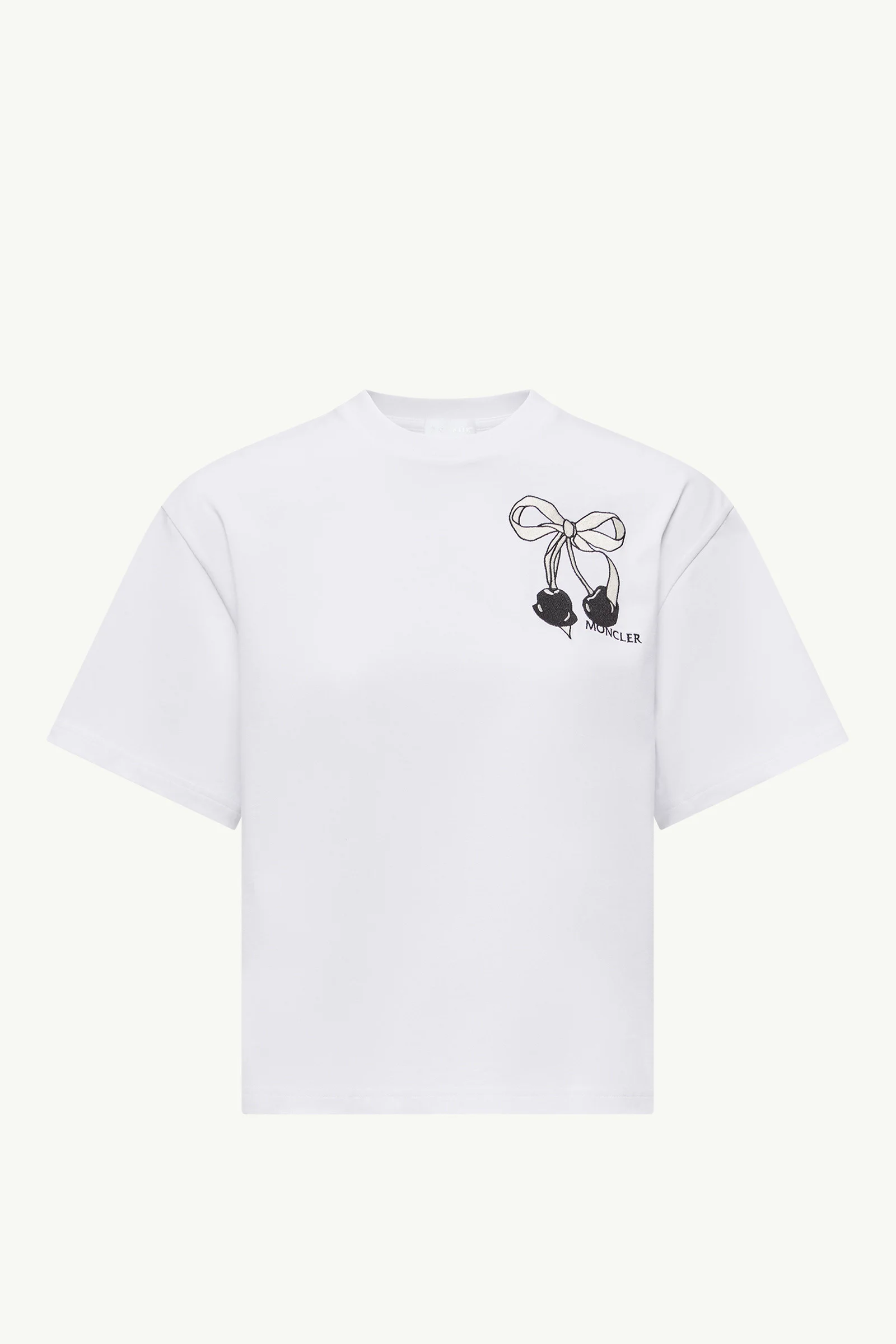 Embroidered Cherry Logo Cotton T-Shirt - 1