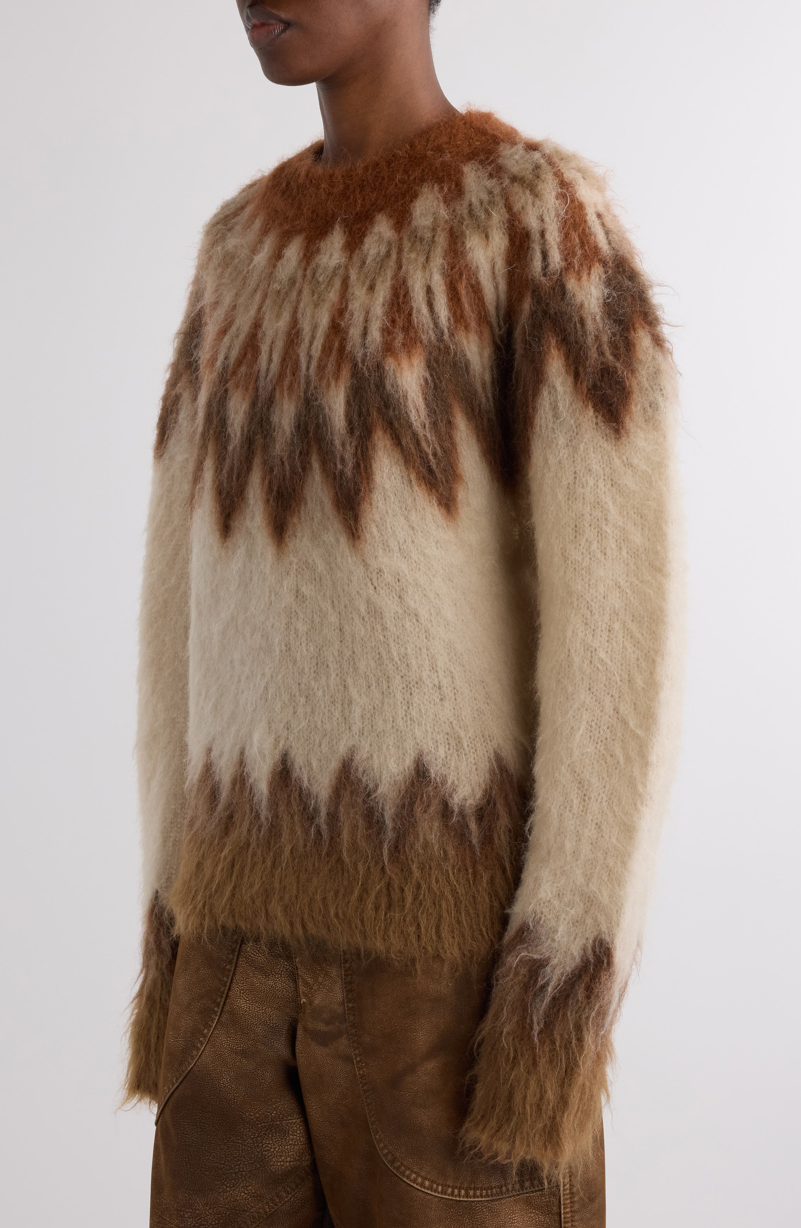 Isabel Marant Étoile Natania Wool & Mohair Blend Fair Isle Sweater in Rust at Nordstrom - 5