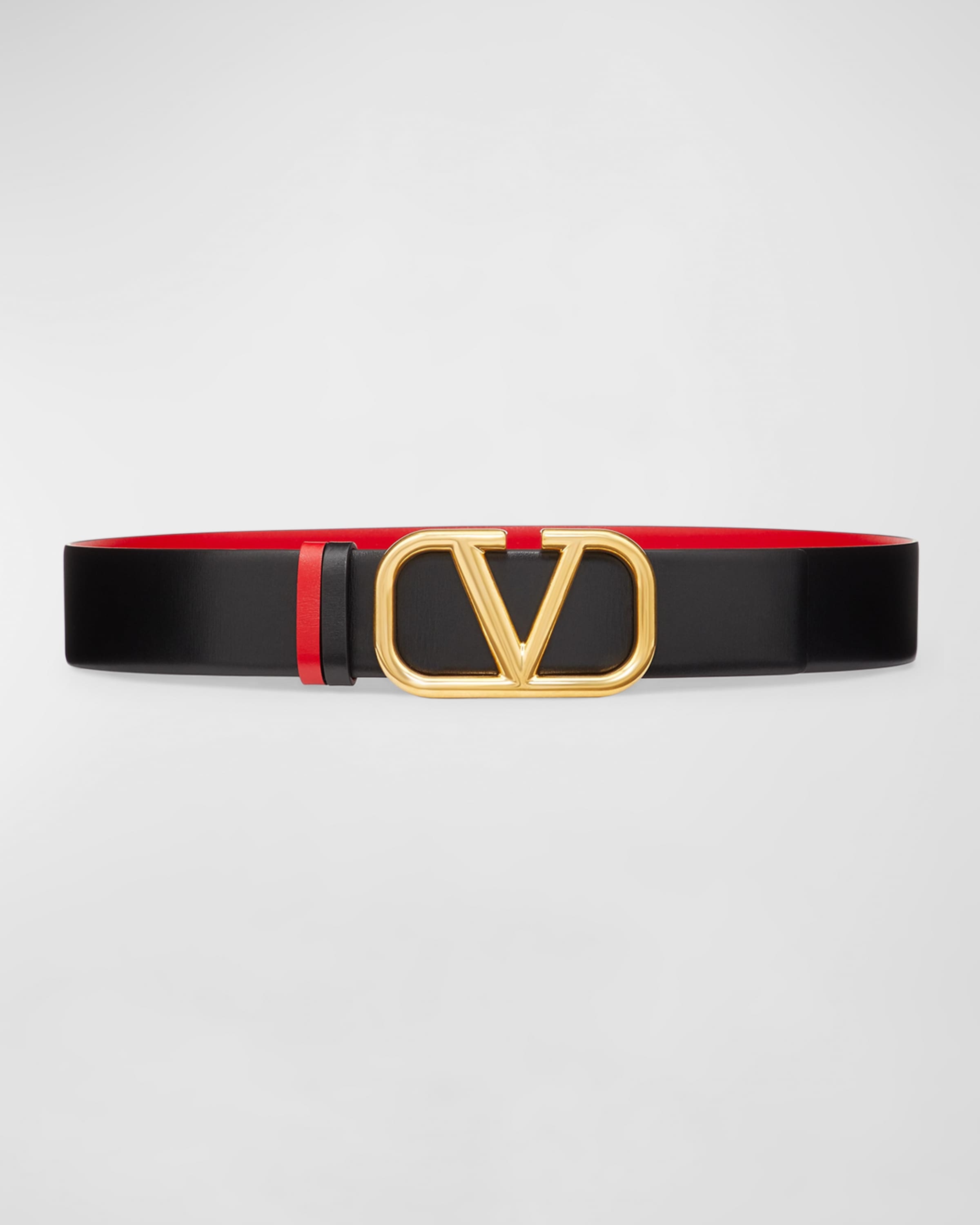 V-Logo Signature Reversible Leather Belt - 1