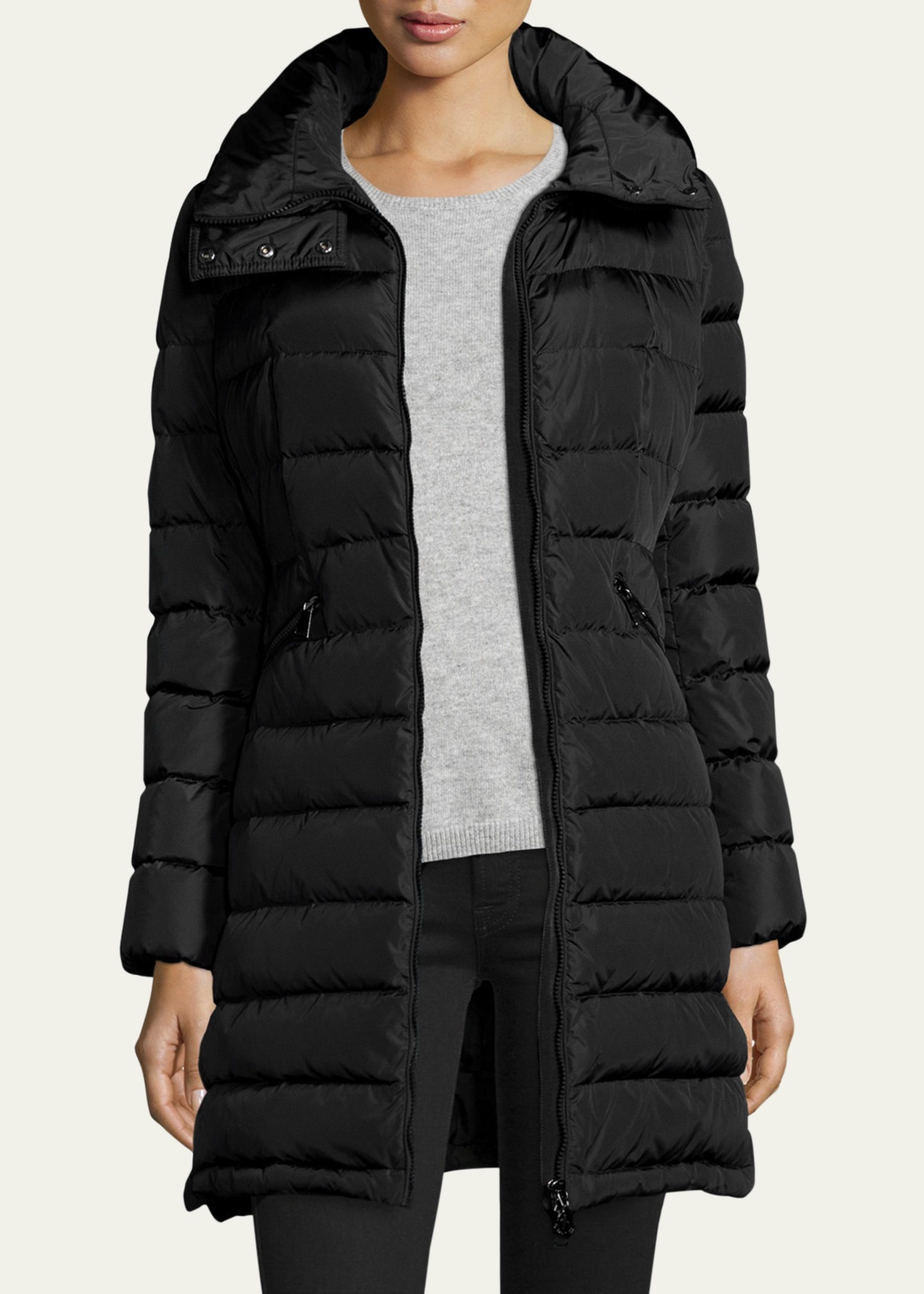 Flammette High-Neck Puffer Coat - 4