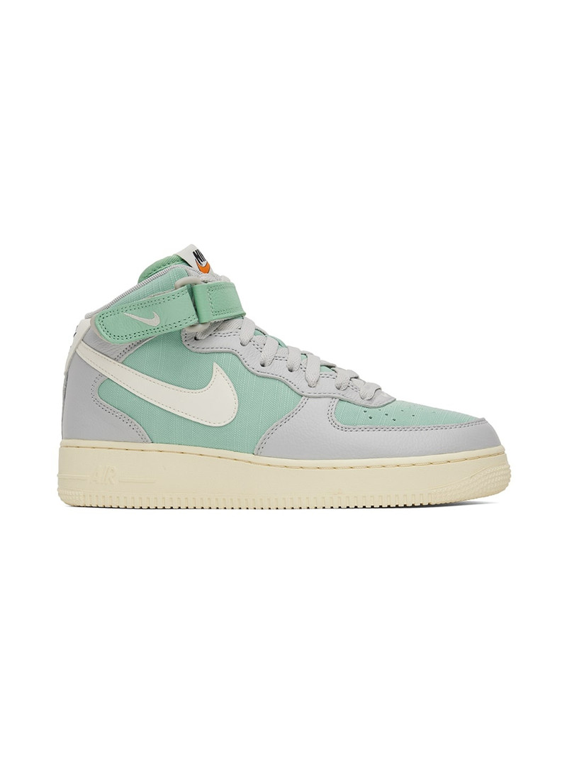 Green & Gray Air Force 1 Mid '07 Sneakers - 1