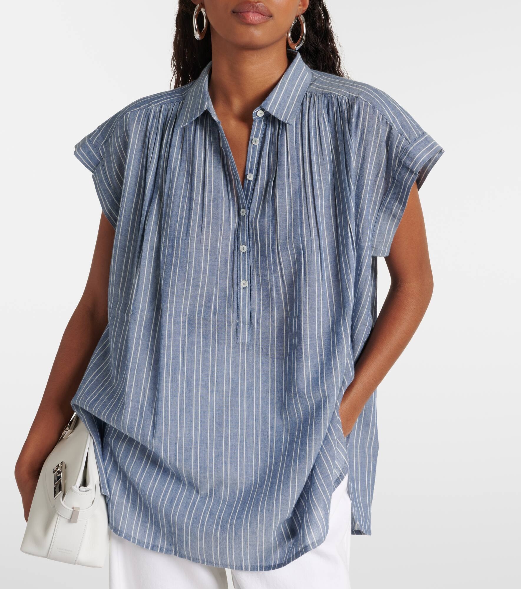Normandy striped cotton blouse - 5