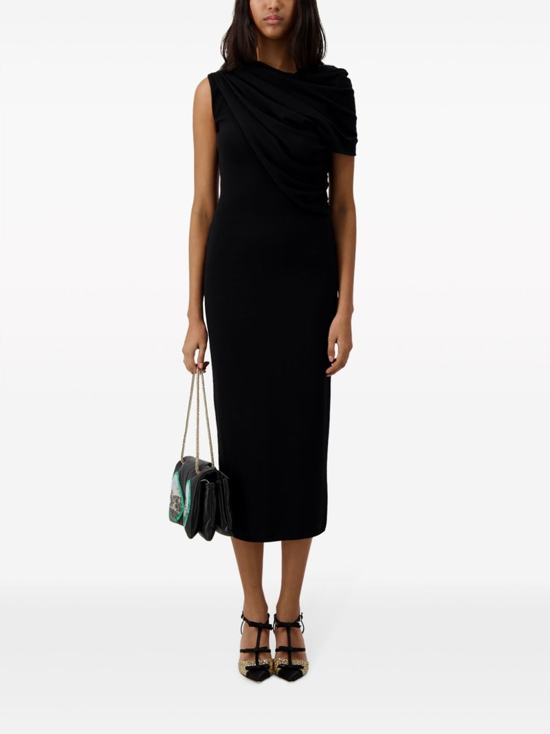 GIAMBATTISTA VALLI draped single-sleeve midi dress outlook