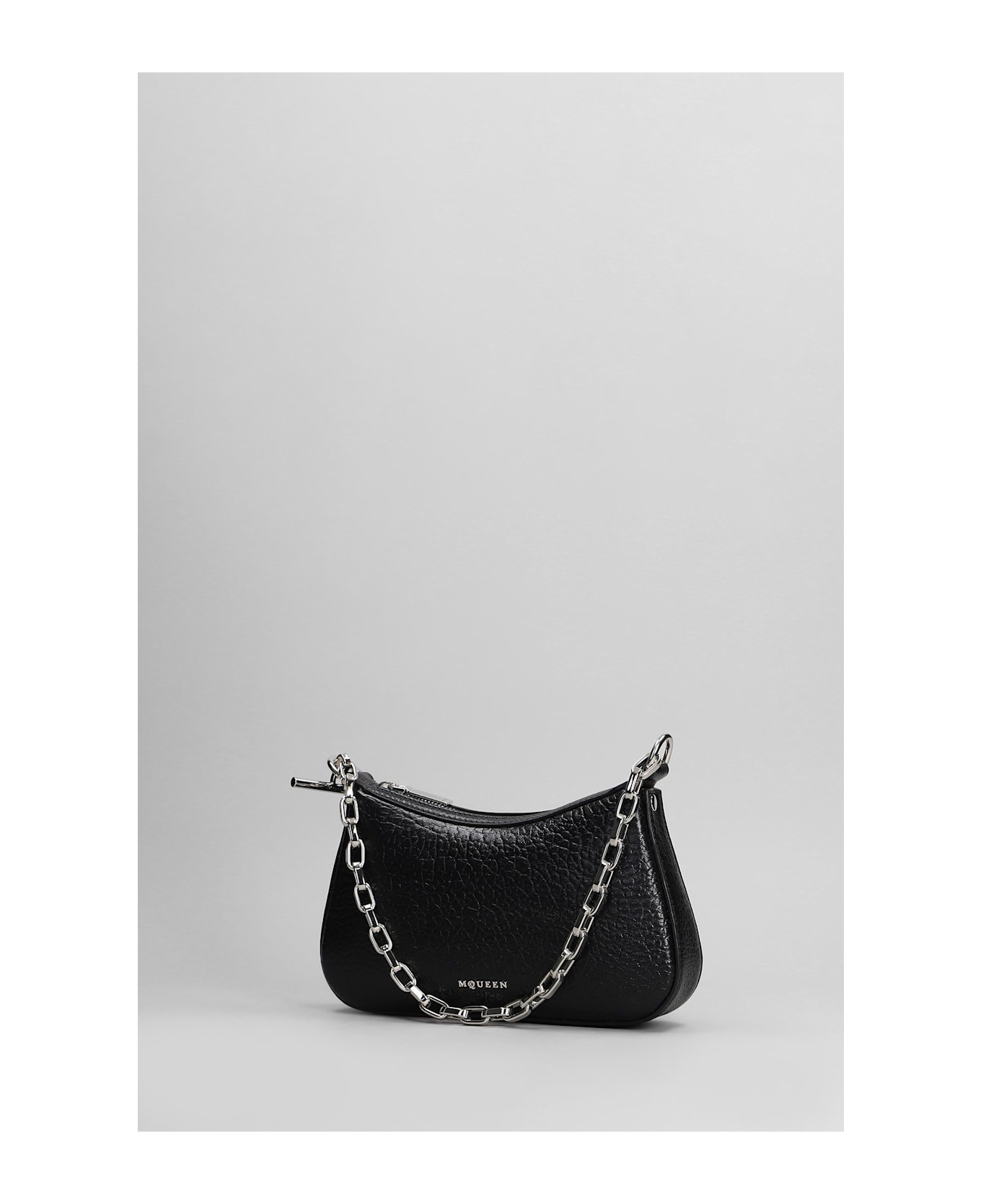 T Bar Mini Pouch Shoulder Bag In Black Leather - 2