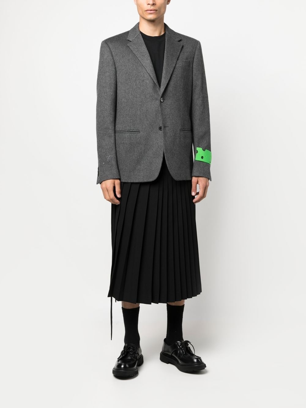 logo patch single-breasted blazer - 2