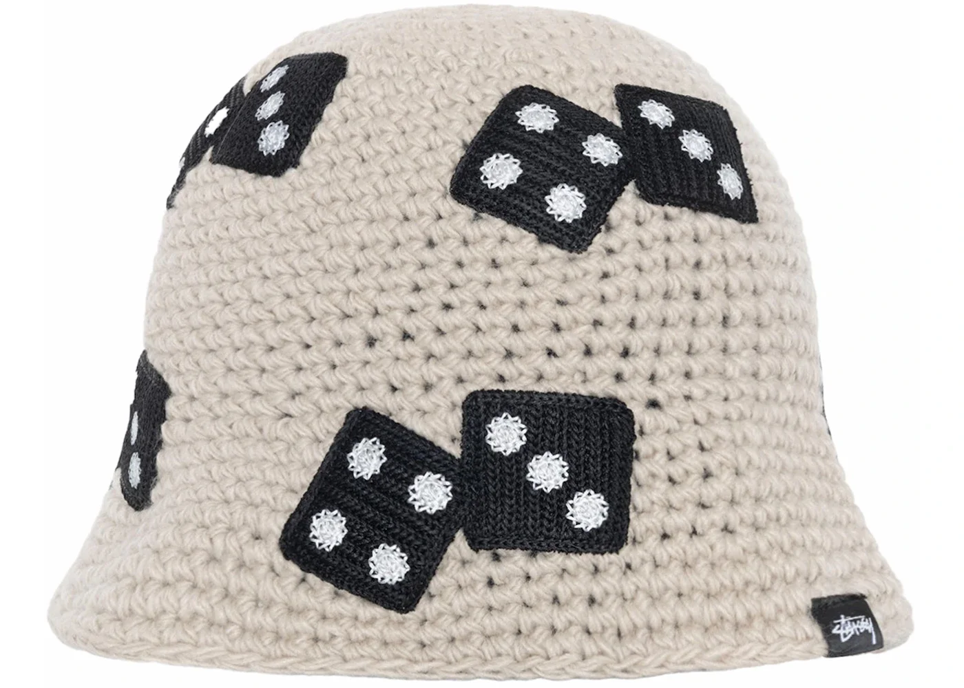 Stussy Dice Knit Bucket Hat Light Grey - 1
