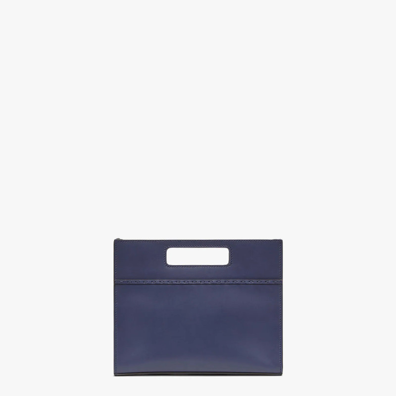 Blue leather shopper 3