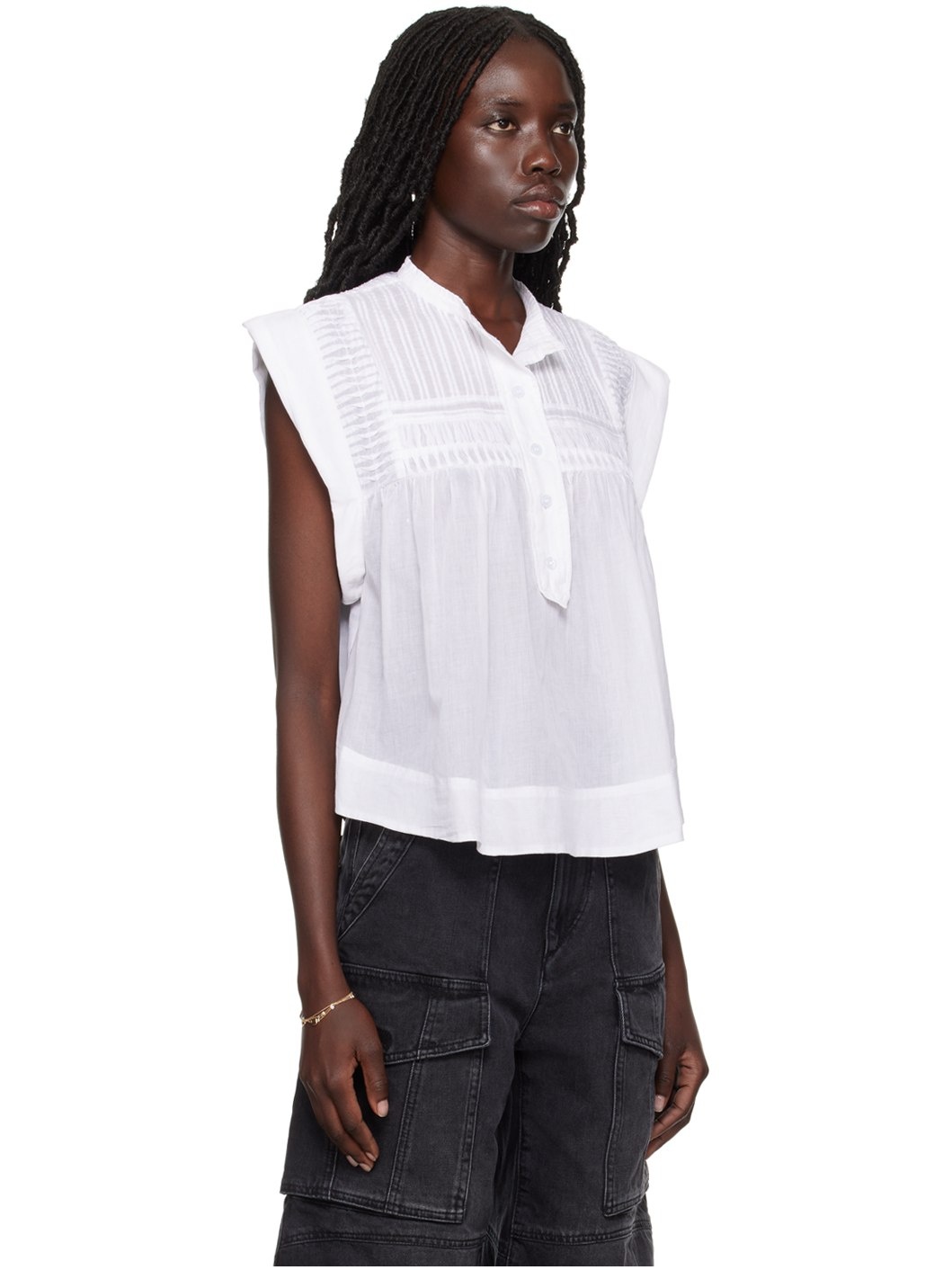 White Leaza Blouse - 2