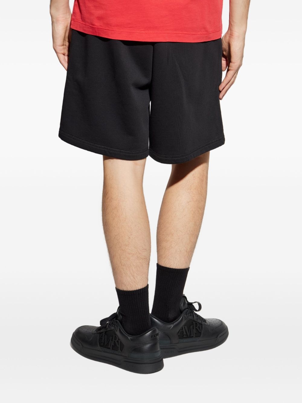 elastic-waistband cotton shorts - 4