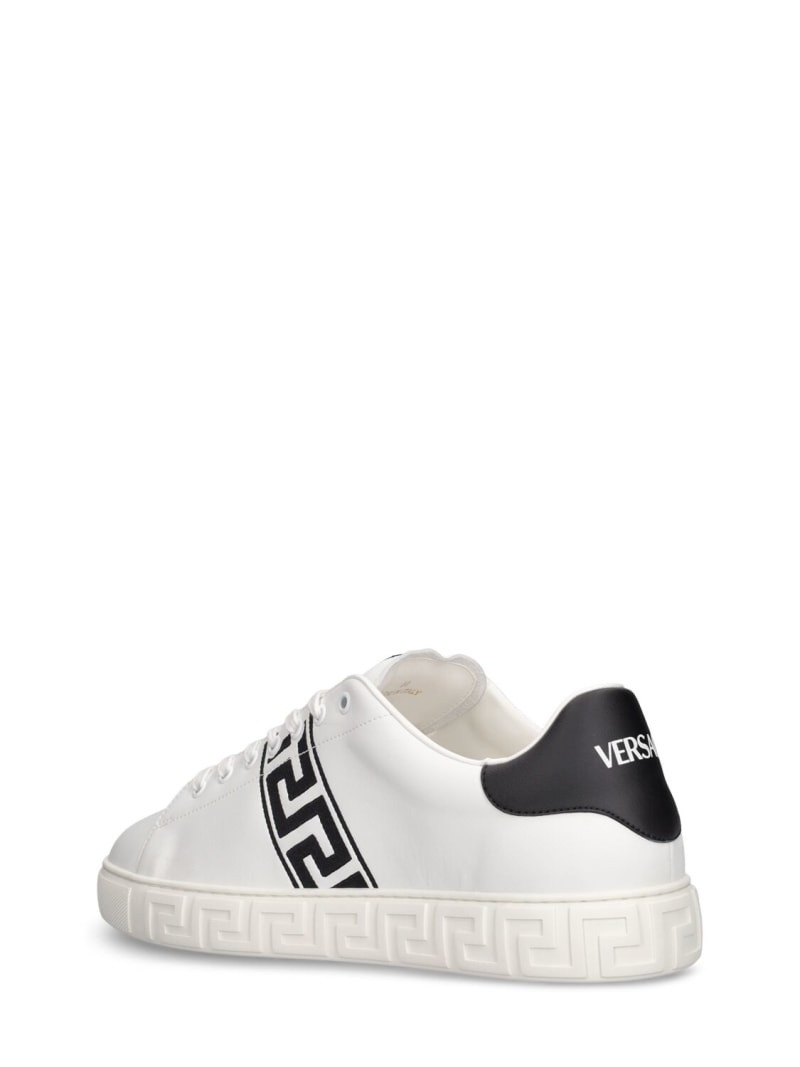 Faux leather logo sneakers - 3