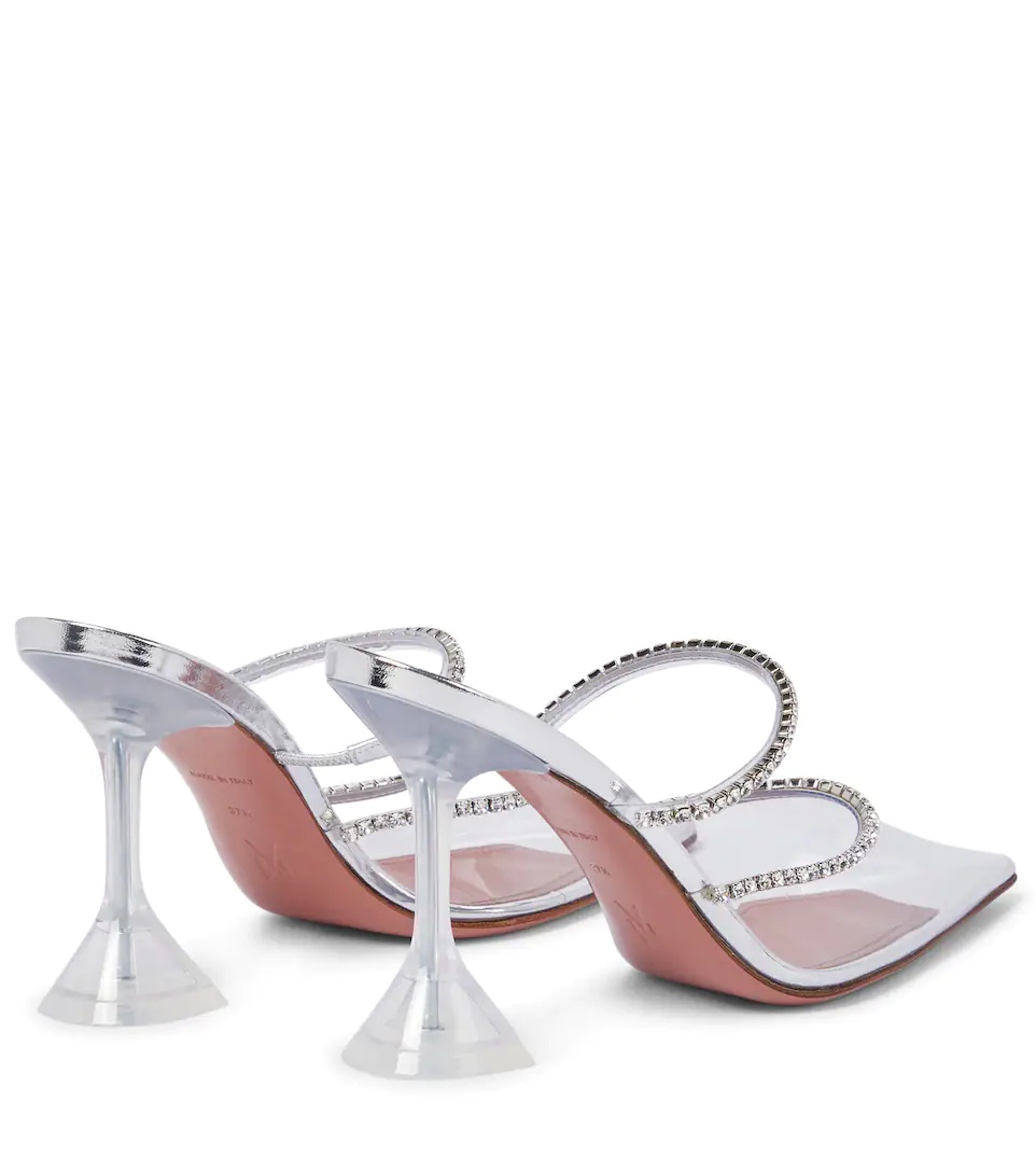 Gilda embellished PVC mules - 3