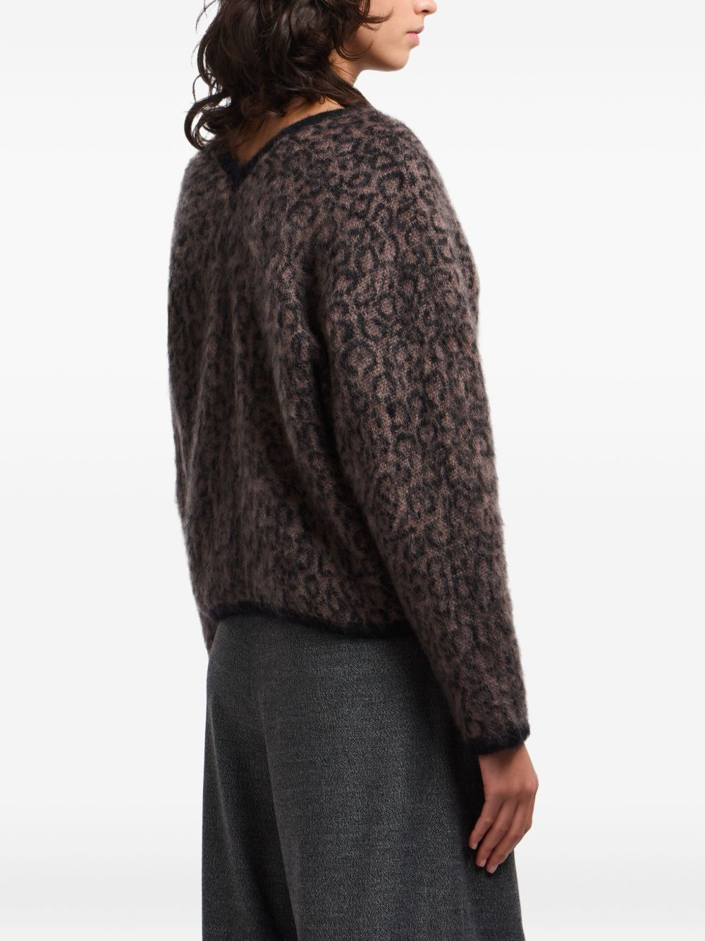 leopard-pattern cardigan - 4