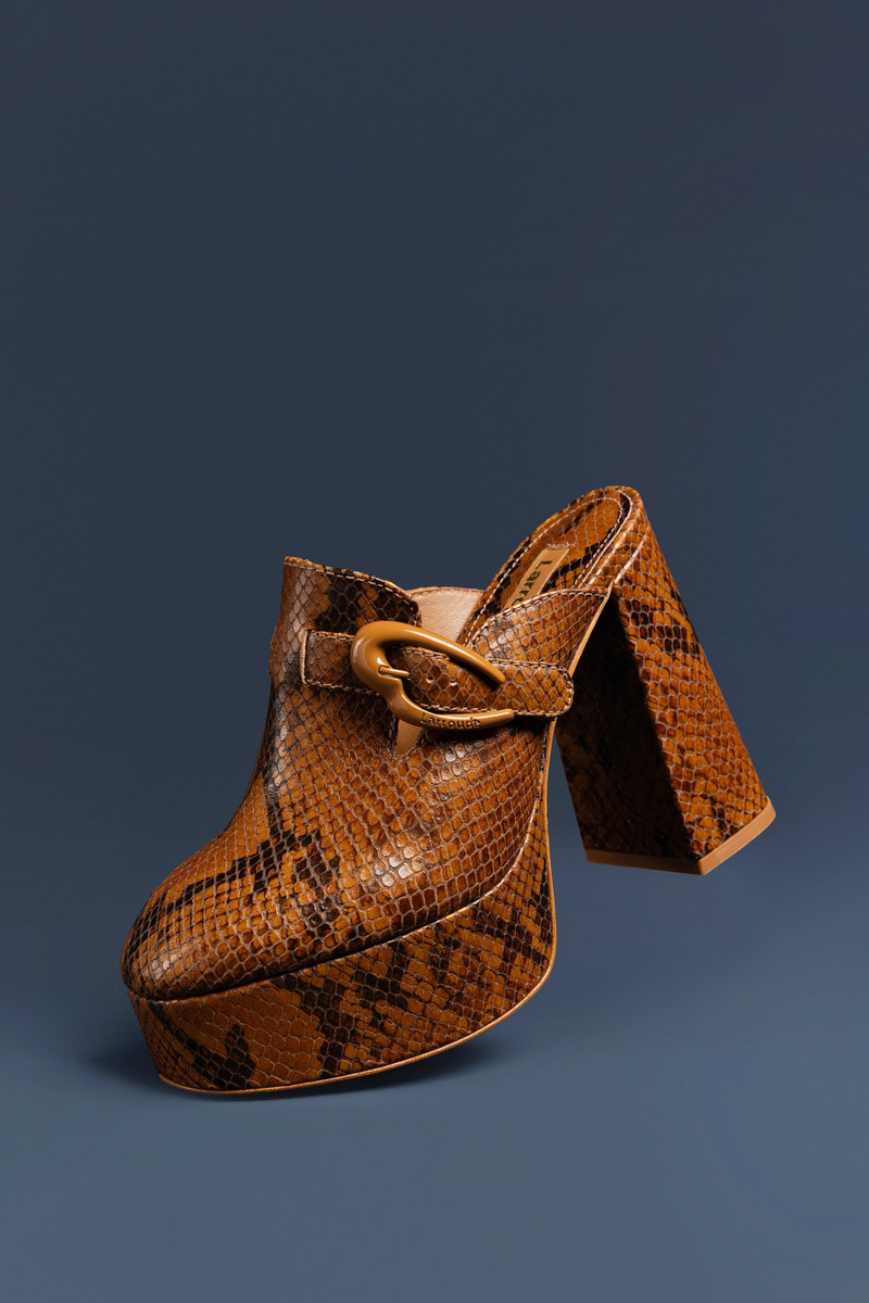 Dolly Verona Clog In Oud Python Embossed Leather 6
