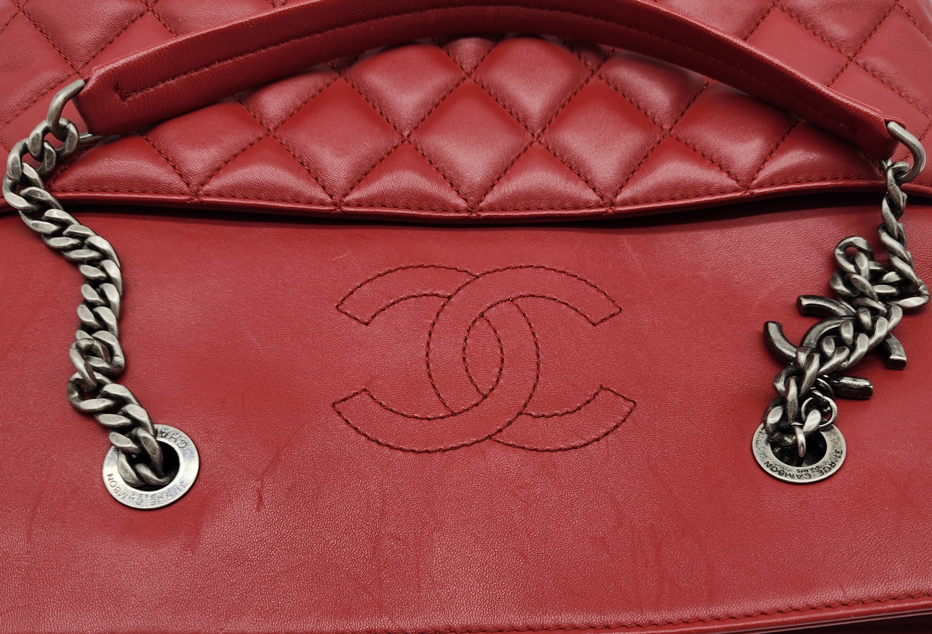 Chanel Urban Delight Quilted Leather Chain Tote in Red - 11