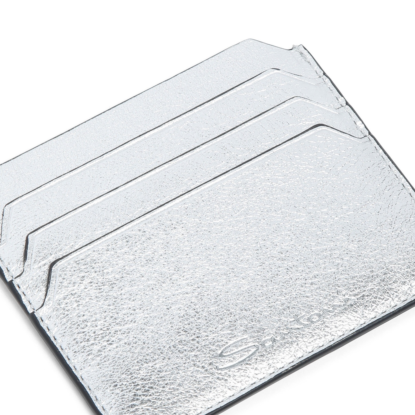 Silver laminated leather credit card holder - 7