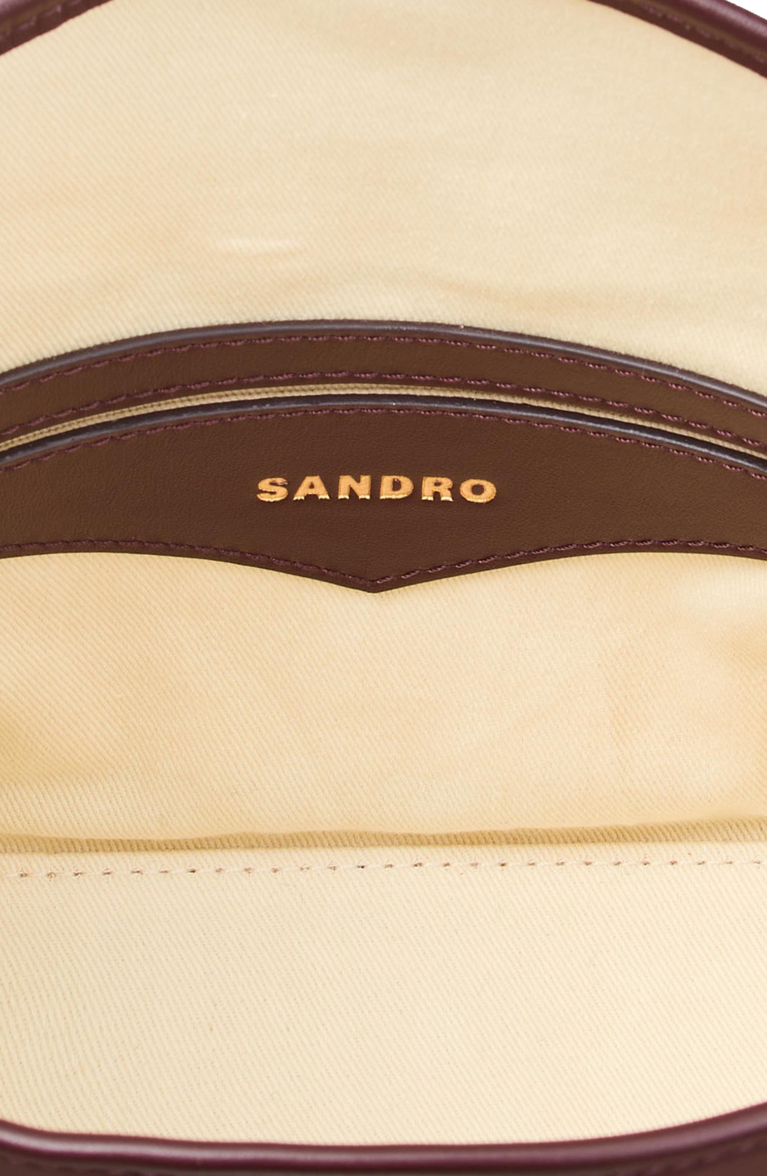 SANDRO Tangoso mini leather bag in Bordeaux at Nordstrom - 4