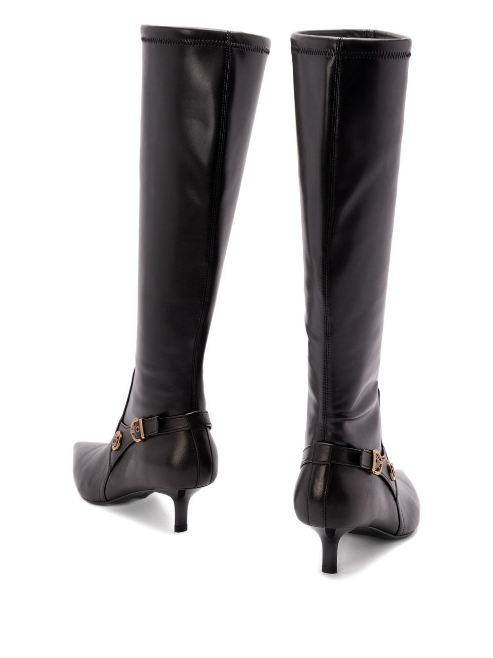 buckle-detail pointed-toe high boots - 2