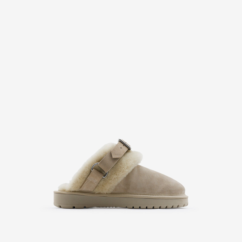 Suede and Shearling Chubby Mules 1