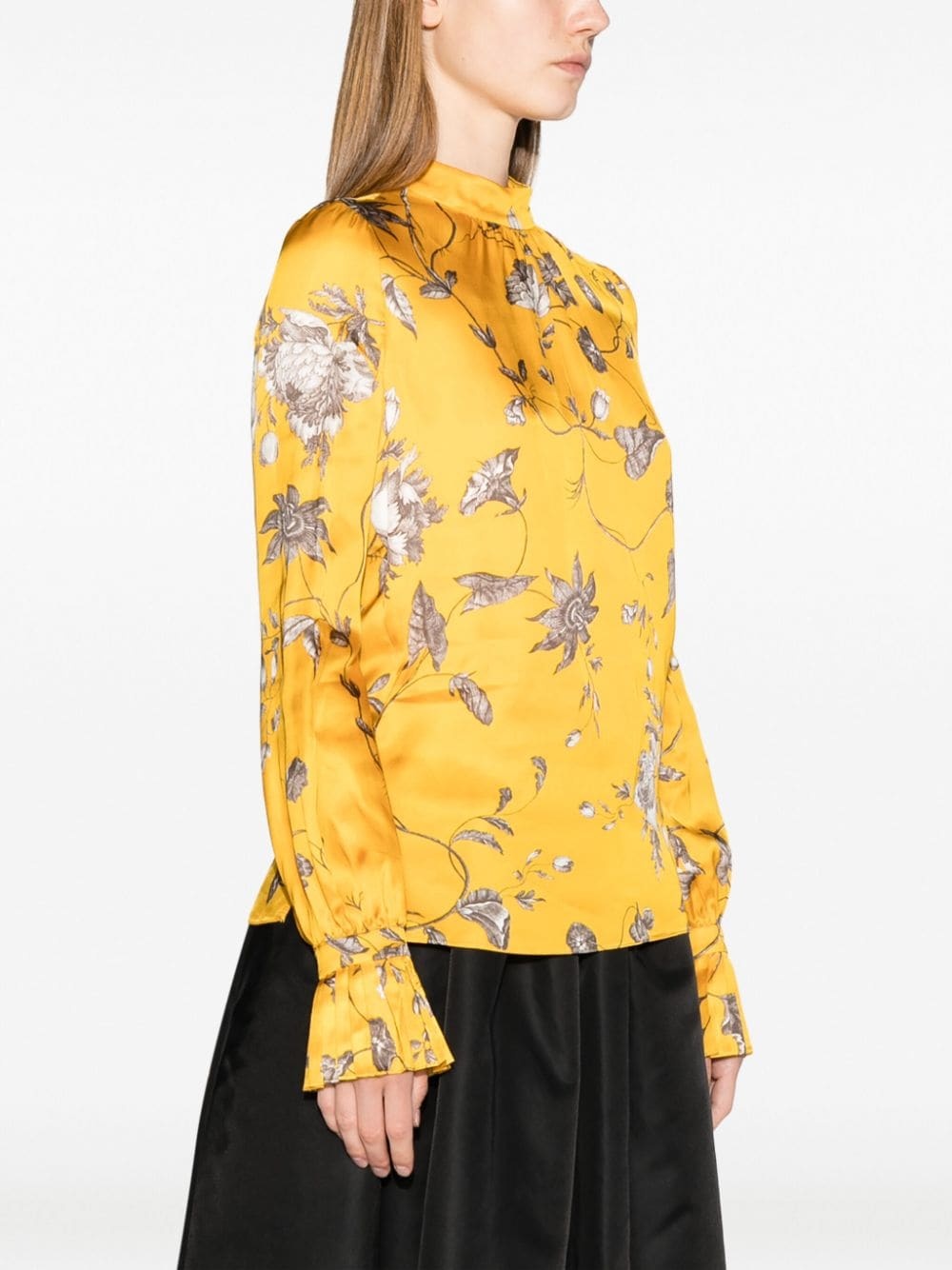 floral-print long-sleeve blouse - 3