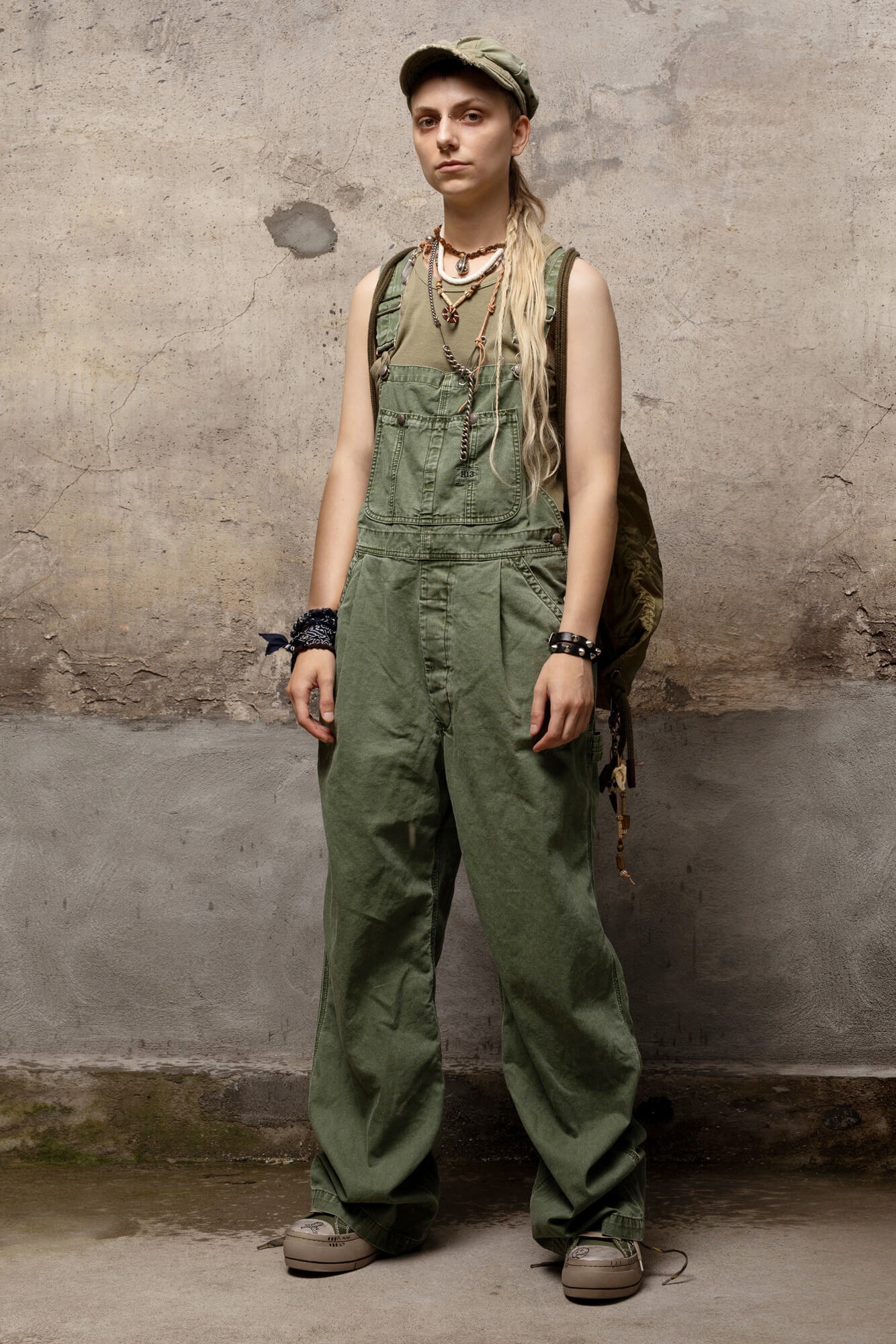 DAMON OVERALL - OLIVE GARMENT DYE - 1