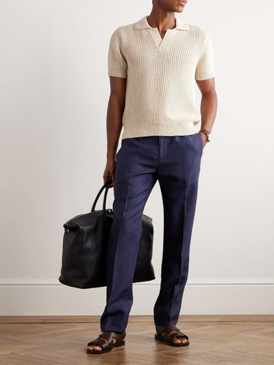 Brioni Ribbed Cotton and Wool-Blend Polo Shirt outlook