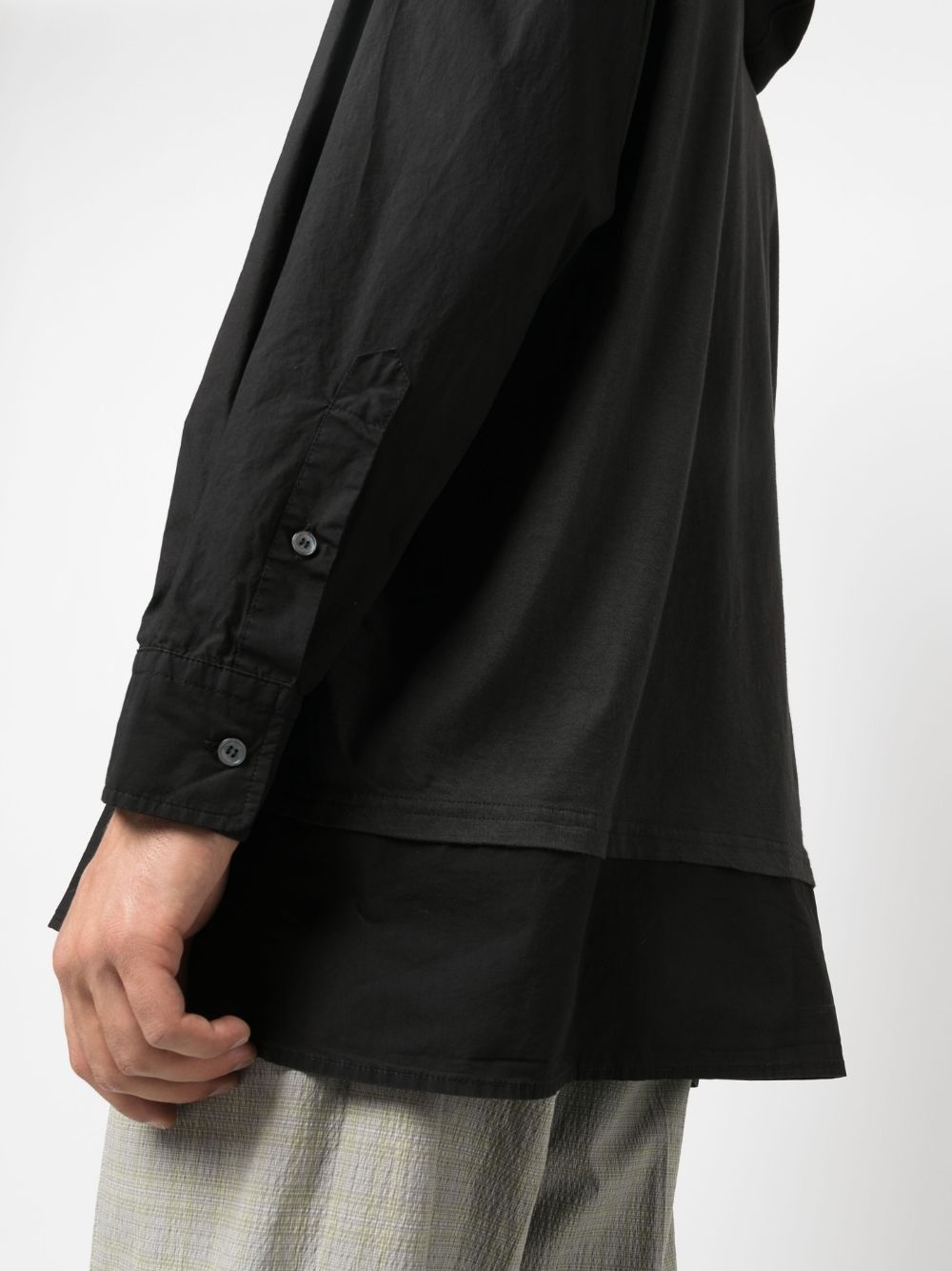 long-sleeve layered hooded T-shirt - 5