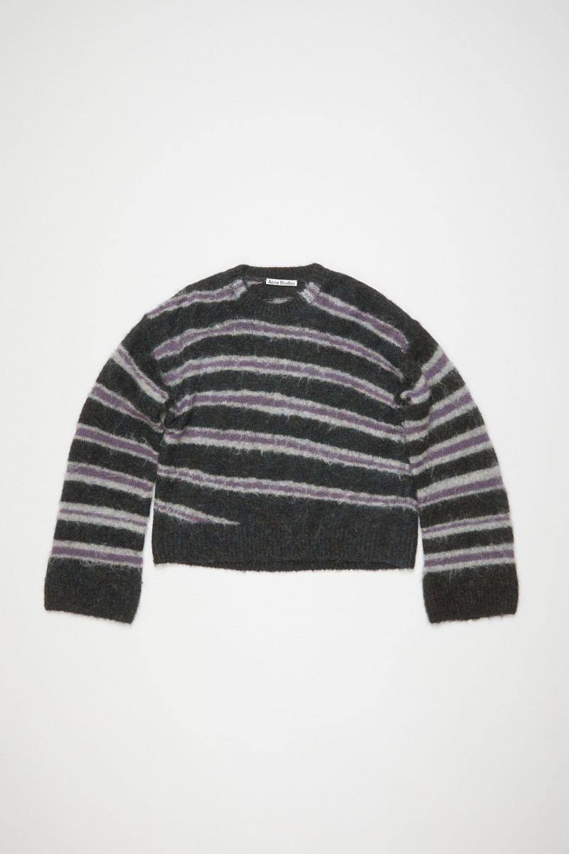 Mohair blend jumper - Dark grey melange/multi - 1