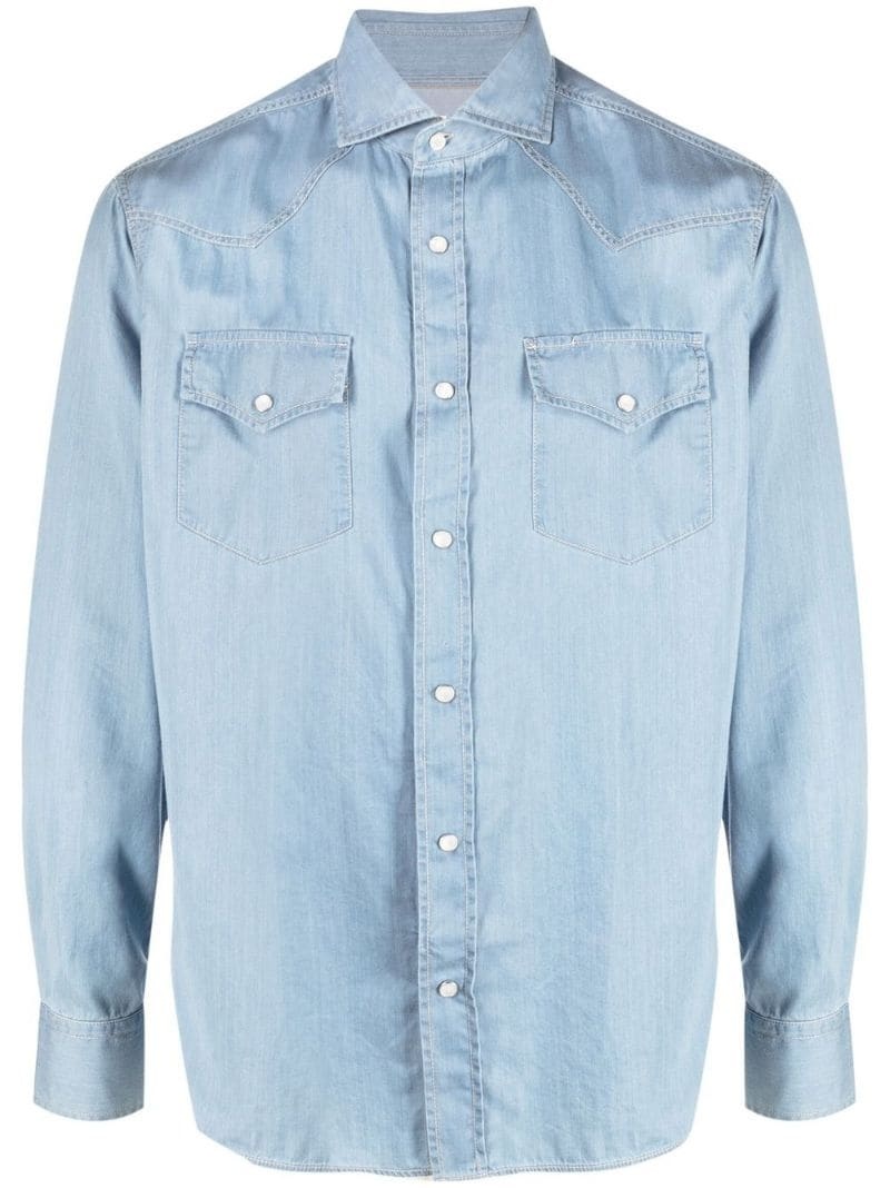 button-up denim shirt - 1