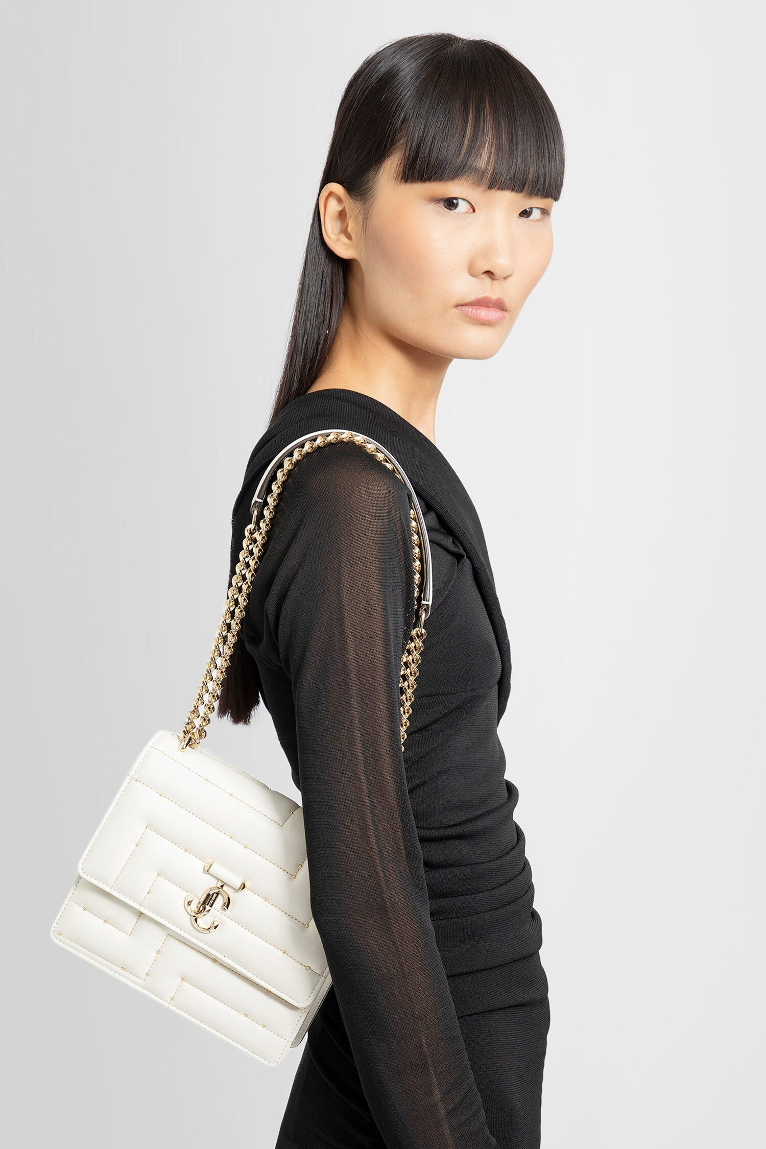 JIMMY CHOO WOMAN WHITE SHOULDER BAGS - 5