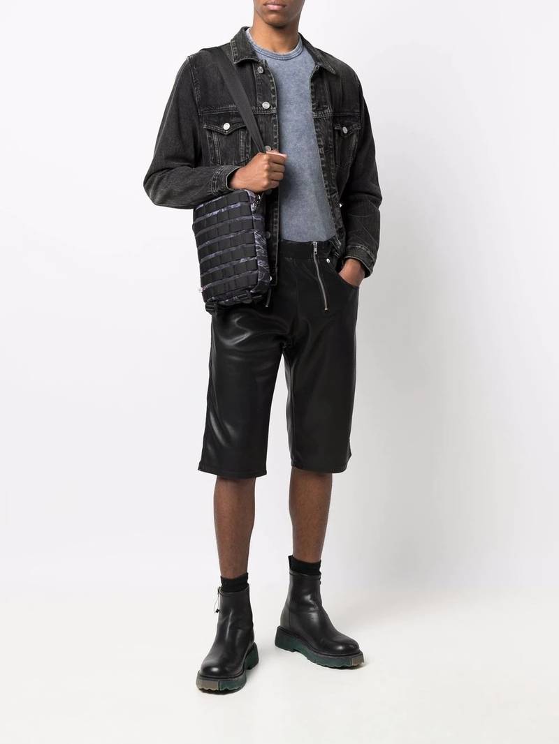 Diesel camo panelled messenger bag outlook