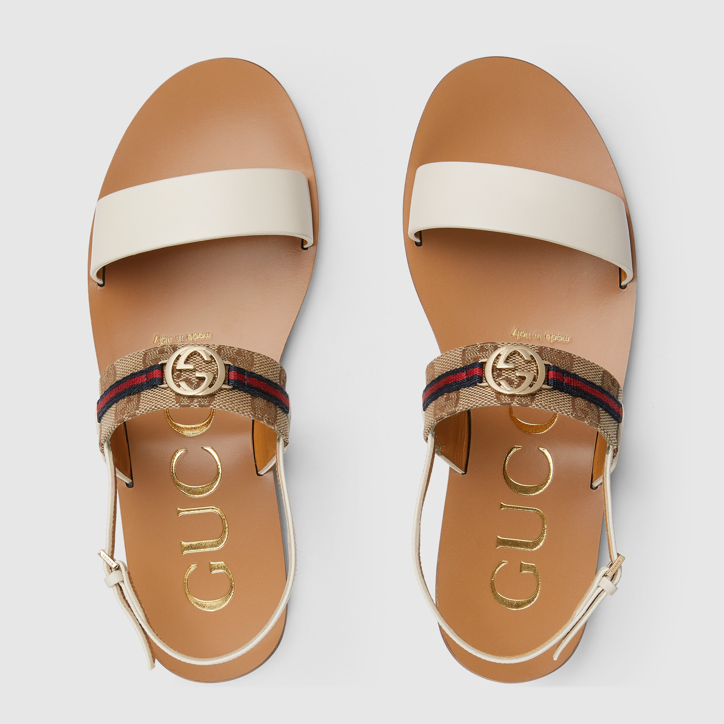 Women's sandal with Interlocking G and Web - 5