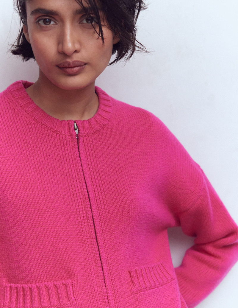 Maya Zip Up Jacket-Flamboyant Pink 3