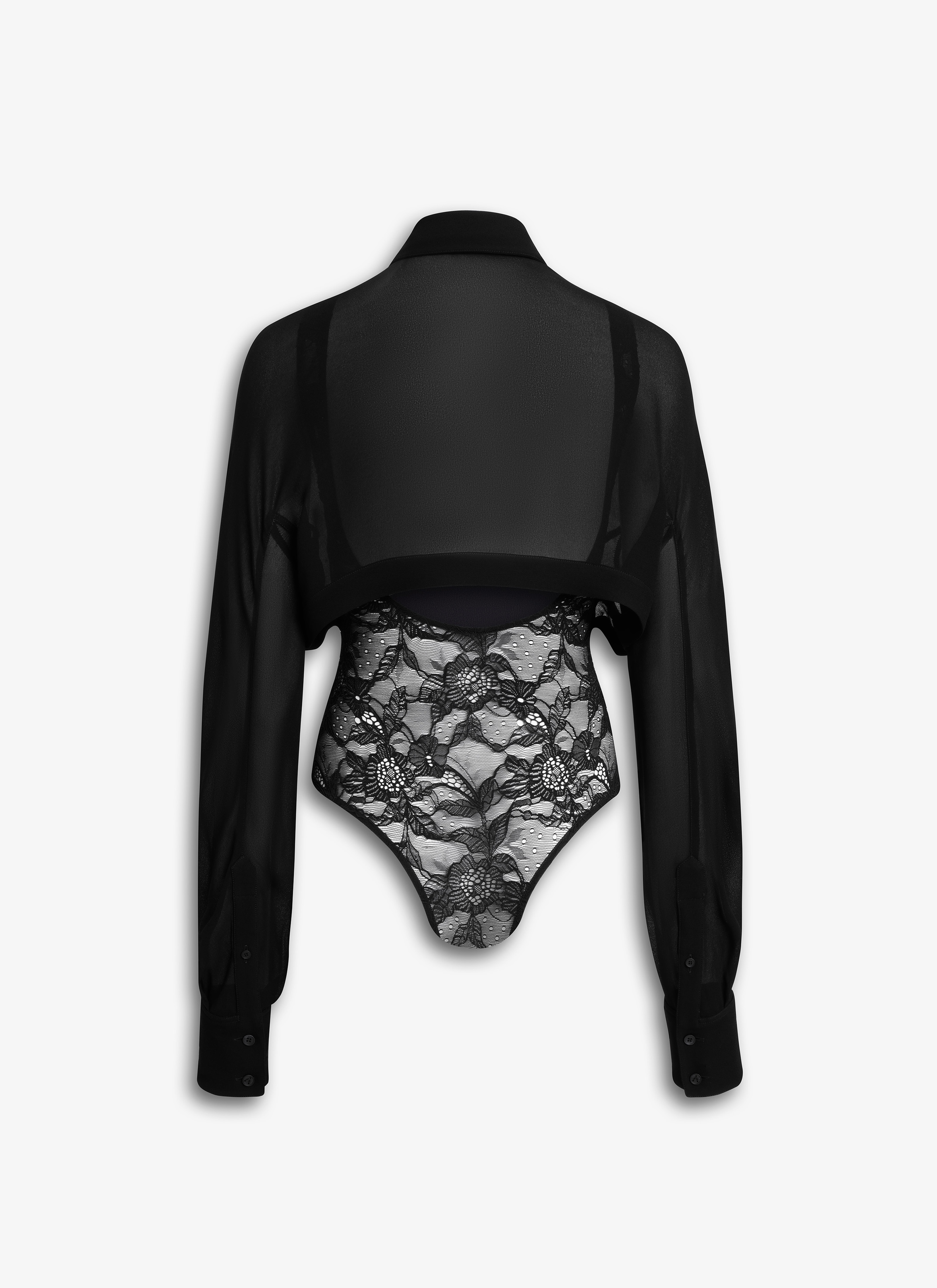 GEORGETTE SHIRT BODYSUIT - 2