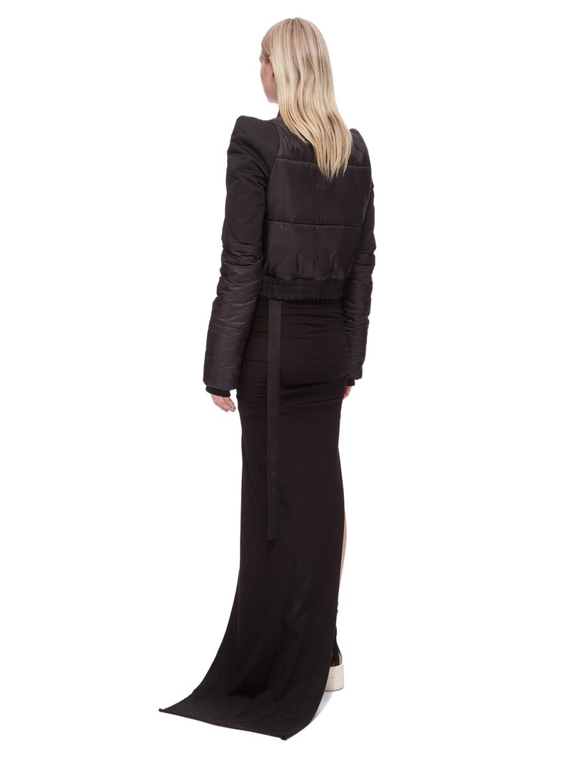 Metro asymmetric tie-detailed padded faille and shell jacket 7