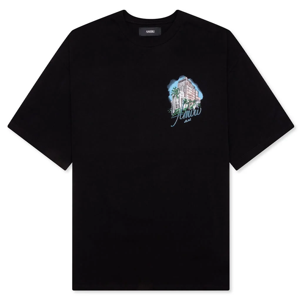 AMIRI HOTEL OVERSIZED TEE - BLACK - 1