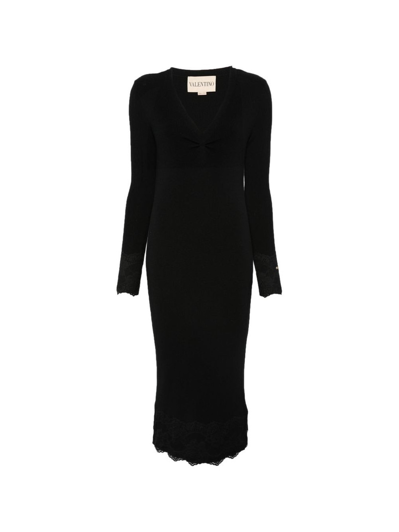 lace-trim midi dress 1
