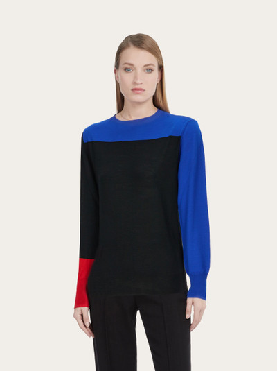 FERRAGAMO Color block slim fit sweater outlook