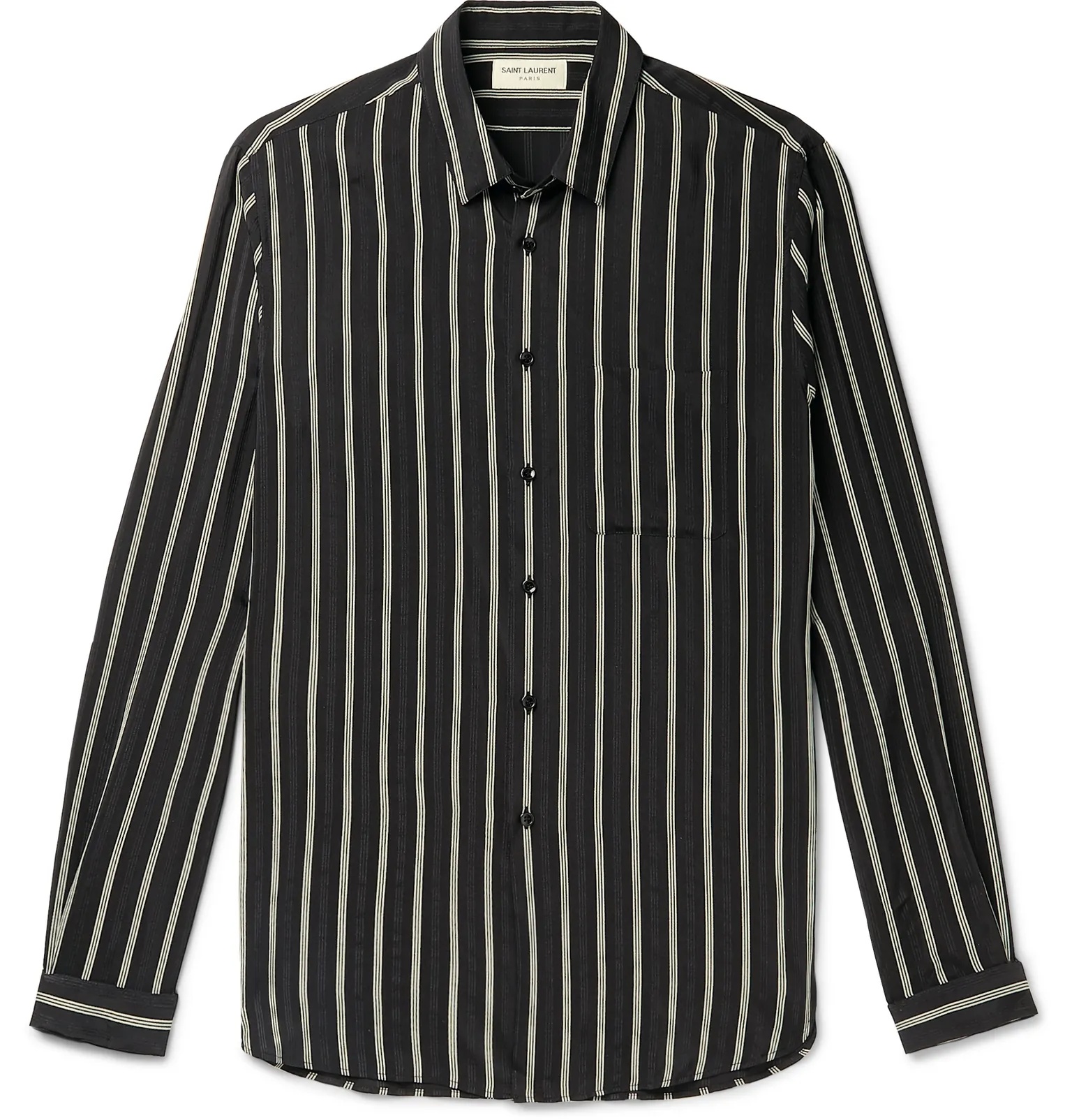 Striped Silk-Blend Voile Shirt - 1