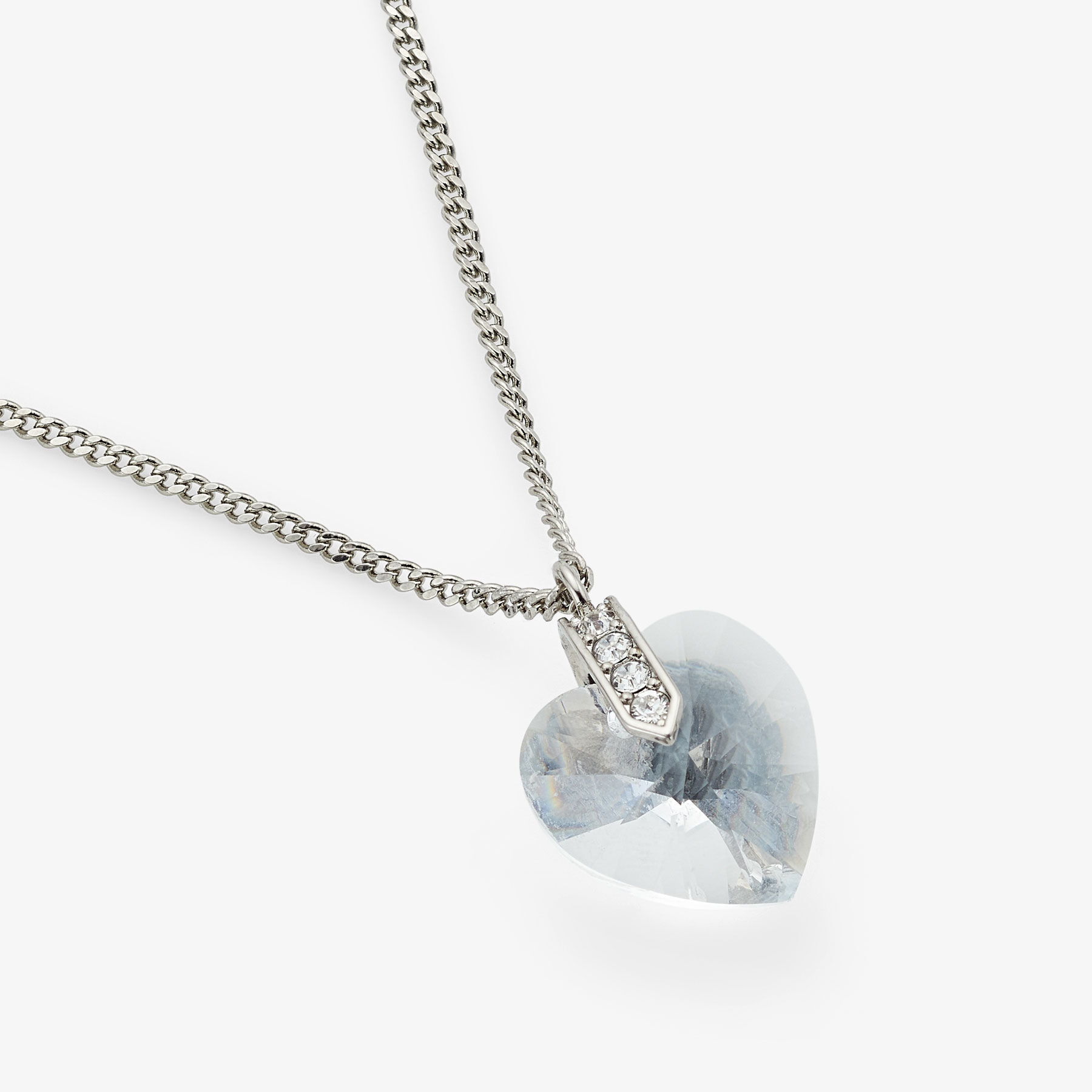 Heart Necklace
Silver-Finish Heart Necklace with Crystals - 4