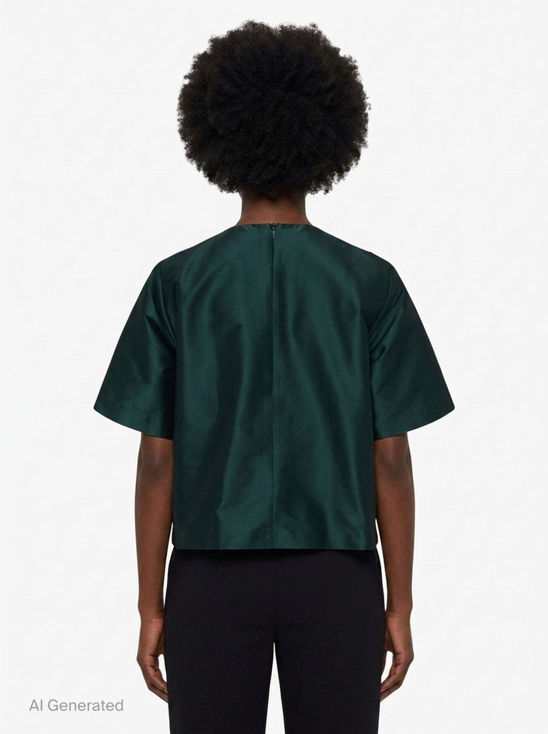 Beaded Taffeta Short Sleeve Top 5