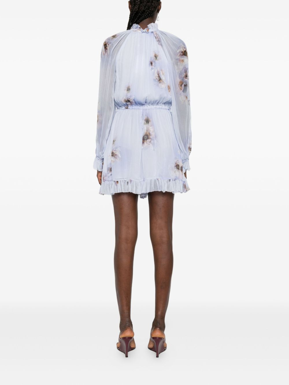 floral ruffled playsuit - 4