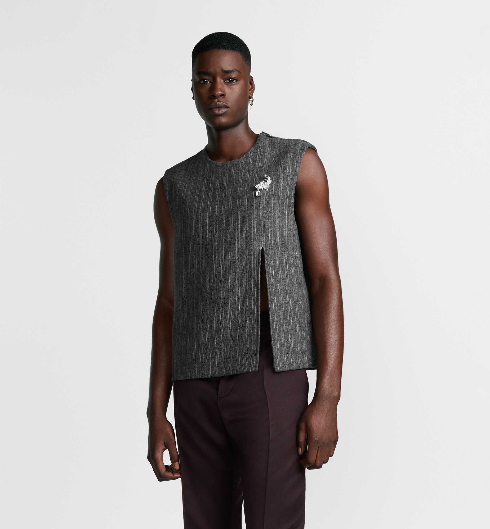 Sleeveless Top with Slit - 2
